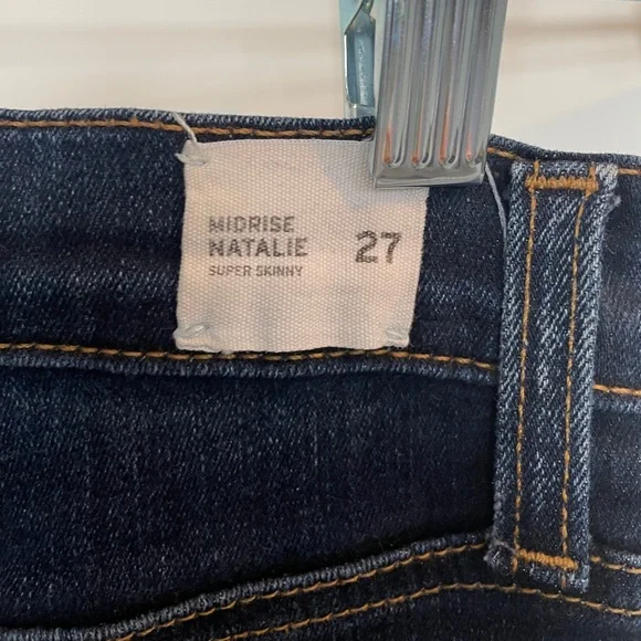 Hudson Natalie midrise skinny frayed ankle blue washed denim Jean designer 27 - Picture 12 of 12